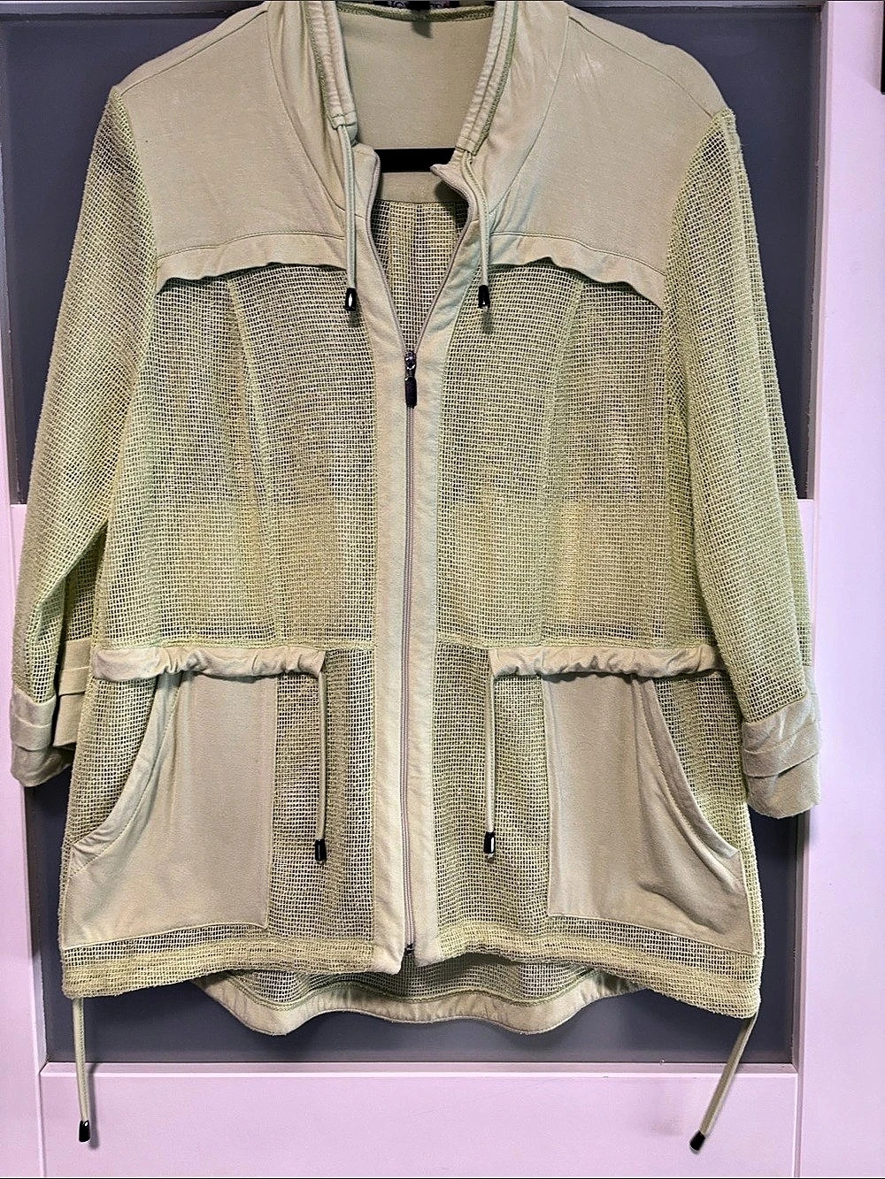 Picadilly Mesh Utility Jacket in Green Size Medium Like New